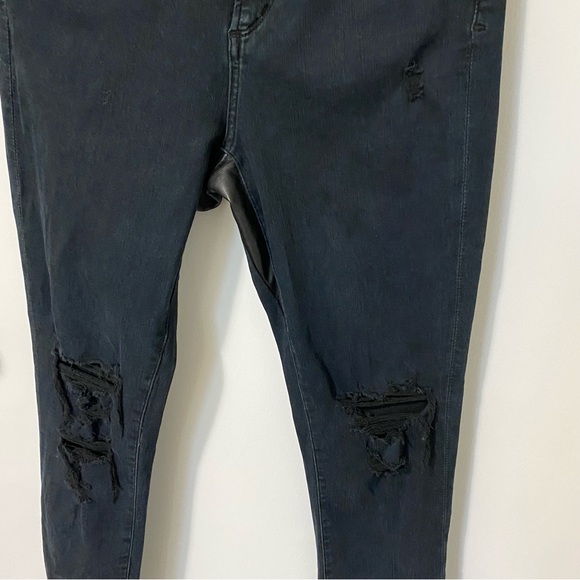 Agolde Sophie High Rise Distressed Skinny Jean Ruthless Black size 29 - Picture 6 of 15